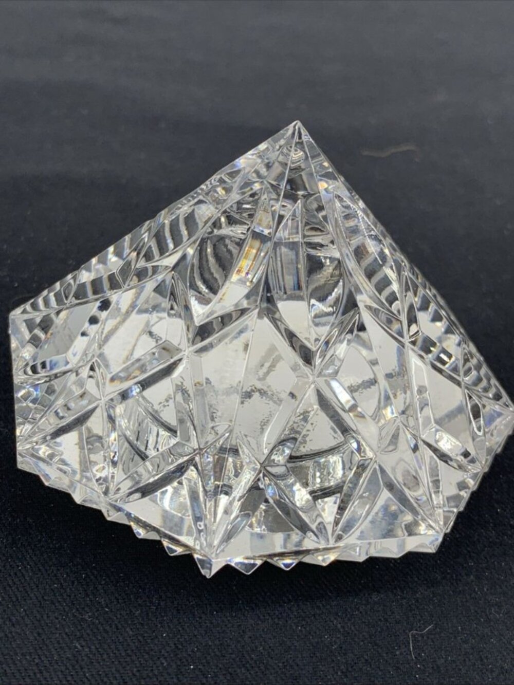 Waterford Diamond Shaped Lismore Crystal Desk Clock Parts Only Needs Battery - Picture 7 of 7